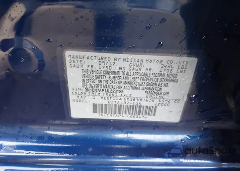 2018 Nissan Versa 1.6 Sv z USA, uszkodzony, nr VIN 3N1CN7AP1JL823126